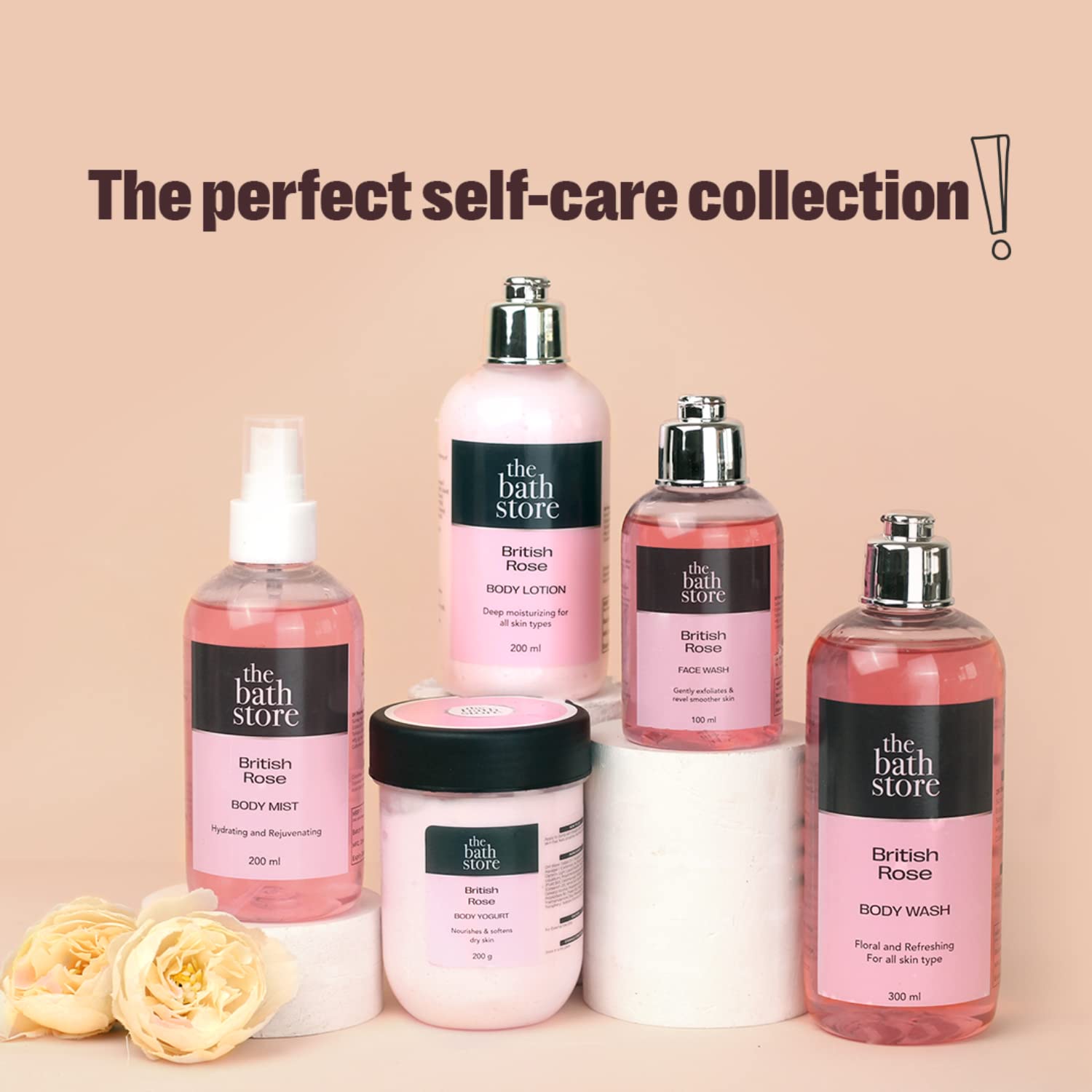 The Bath Store British Rose Face Wash for Women & Men - Gentle Cleanser for Dry, Oily & Acne-Prone Skin | Brightening & Tan Removal Facial Wash for Glowing Skin | 100ml | Perfect for Daily Skincare Routine & Travel