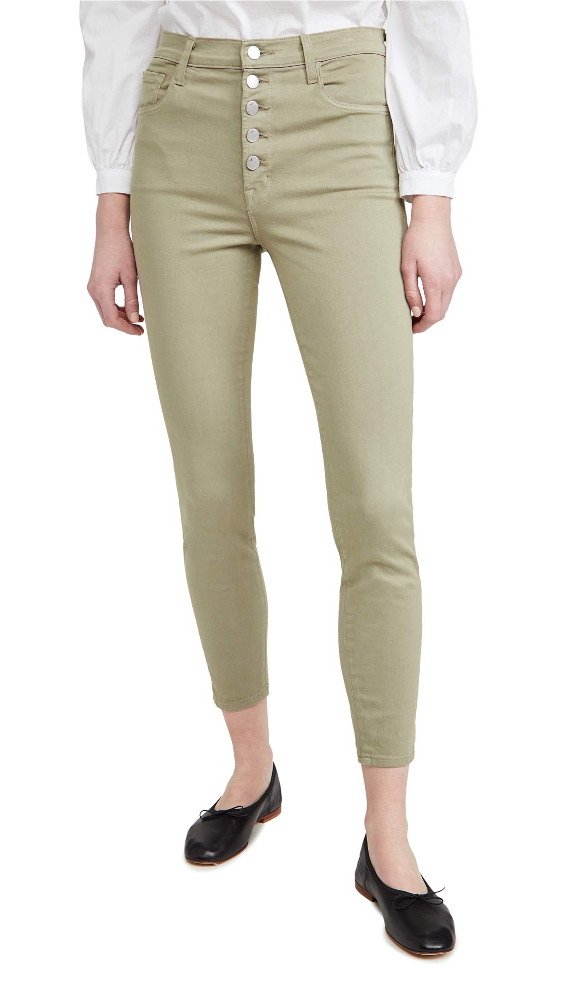 J Brand Women's Lillie Denim Color Wash Ankle Jeans - Green Size 27 | High-Waist Slim Fit Stretch Jeans for Casual Wear & Everyday Outfits