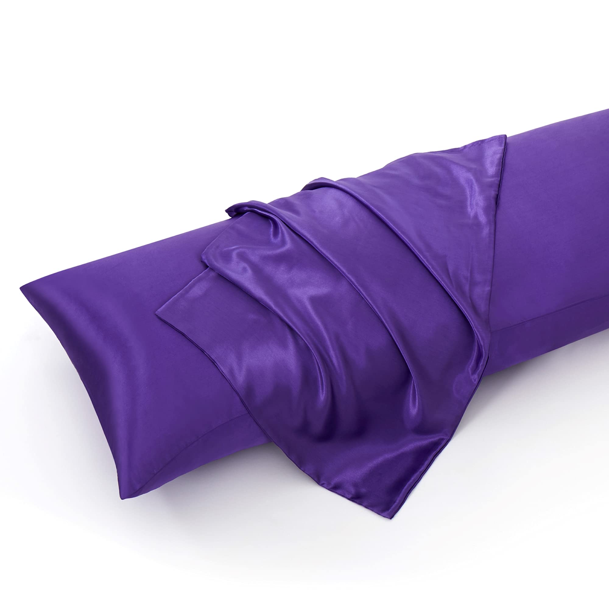Entisn 4Pcs Silky Satin Sheets Set - Twin Size Luxury Satin Bedding in Purple, Ultra Soft & Breathable Includes 1 Fitted Sheet, 1 Flat Sheet & 2 Pillowcases - Perfect for Bedroom, Guest Room & Dorm Decor