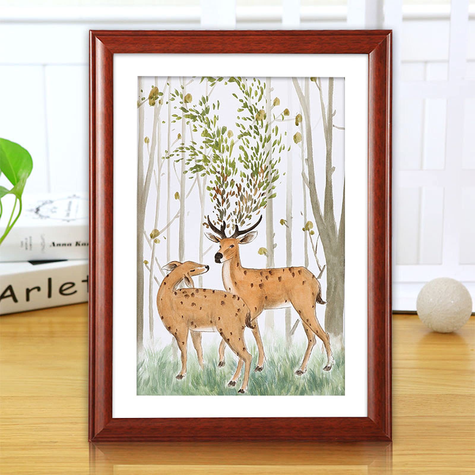 LZYMLG 14 Inch Walnut Solid Wood Poster Photo Frame - 28x35.4cm Wall Mount Certificate Picture Frame for Home, Office & Gallery Decor