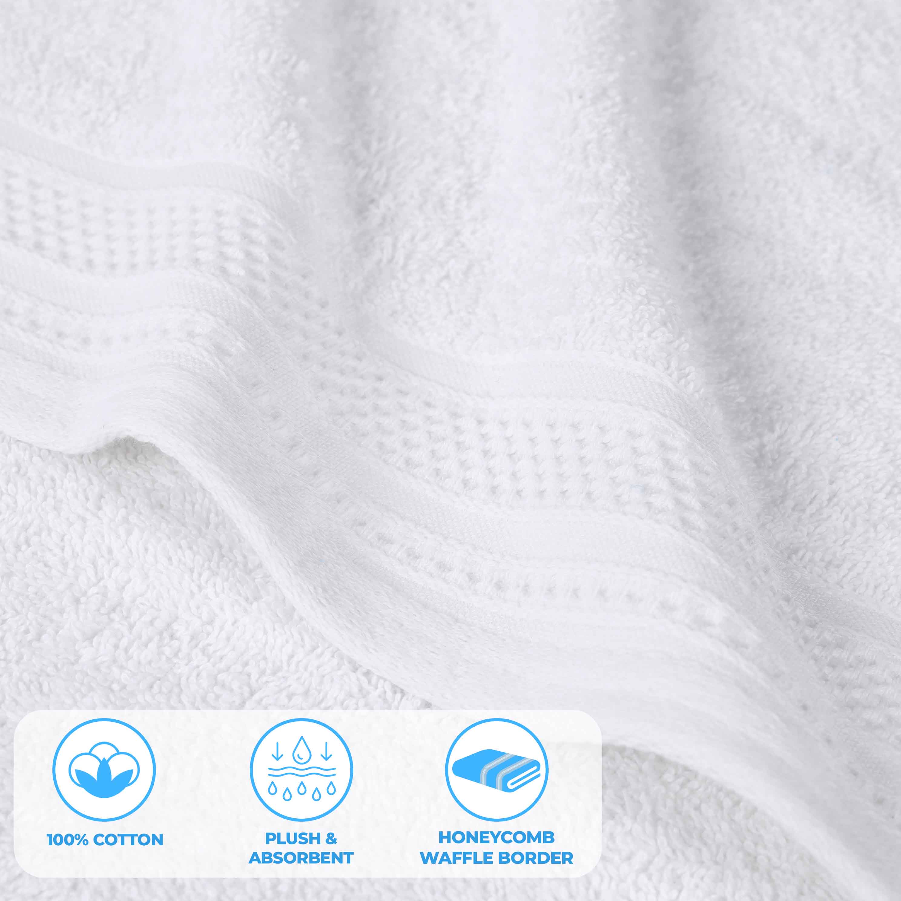 Premium Honeycomb Waffle Weave Cotton Bath Towels Set of 2 - Ultra Soft & Absorbent Luxury Bath Sheets for Spa, Hotel & Home Use