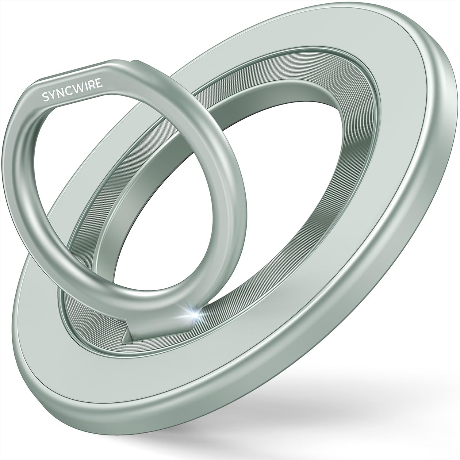 Syncwire Magnetic Phone Ring Holder for MagSafe - 360° Rotating Phone Grip Stand with Strong Adhesive, Compatible with iPhone 16 Pro Max/15/14/13/12 & Android Phones (Green) - Perfect for Workouts, Driving & Video Calls