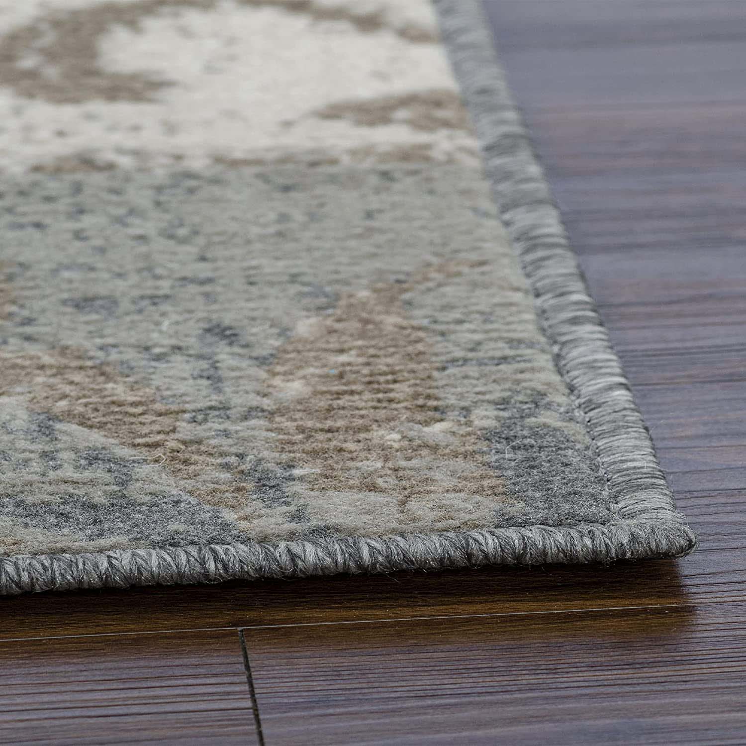 Stylish Pastiche Contemporary Floral Patchwork Area Rug - Non-Slip Indoor Runner for Living Room, Bedroom & Hallway Decor