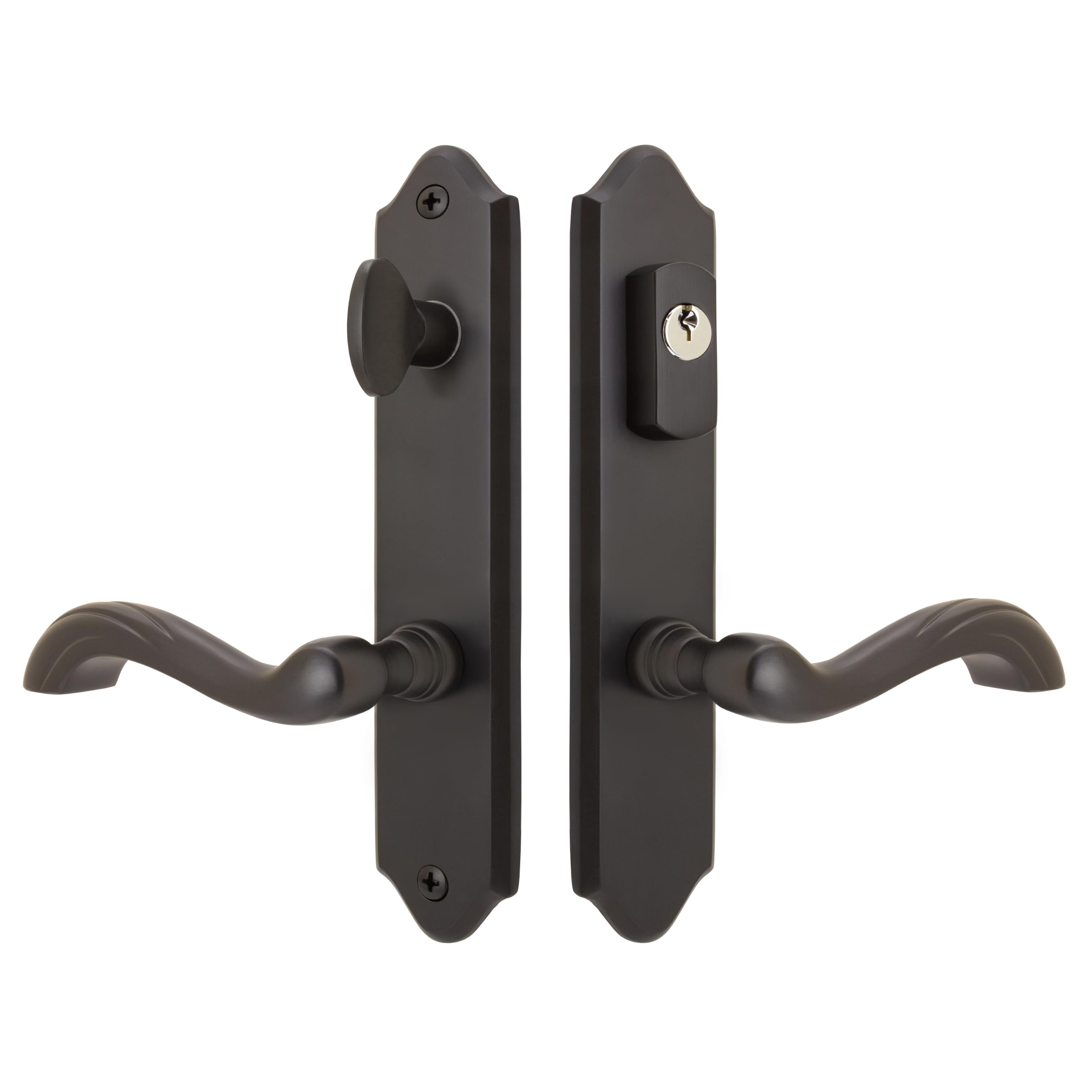 Normandy Solid Brass Multipoint Lock Lever Set - SC1 Keyway, Oil Rubbed Bronze, Right Hand | Secure Entry Door Hardware for Homes & Offices | FPL Door Locks