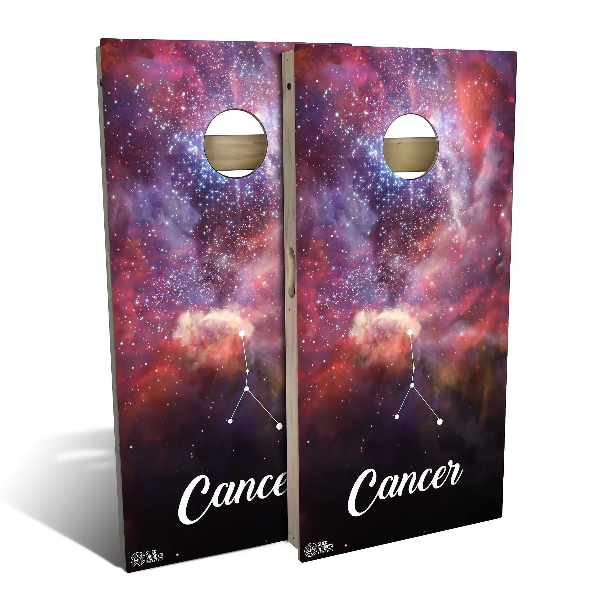 Skip's Garage Cancer Cornhole Set - Custom Solid Wood Cornhole Boards - Made in USA - Choose Size & Accessories - Perfect for Backyard Parties, Tailgating & Outdoor Games