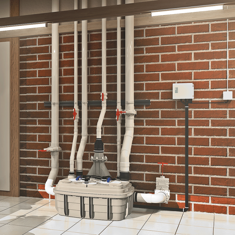 Saniflo 099 Sanicubic 2 VX Vortex 240V Simplex Sewage Lift Station - Residential & Commercial Wastewater Pump System for Basements, Bathrooms & Remote Locations