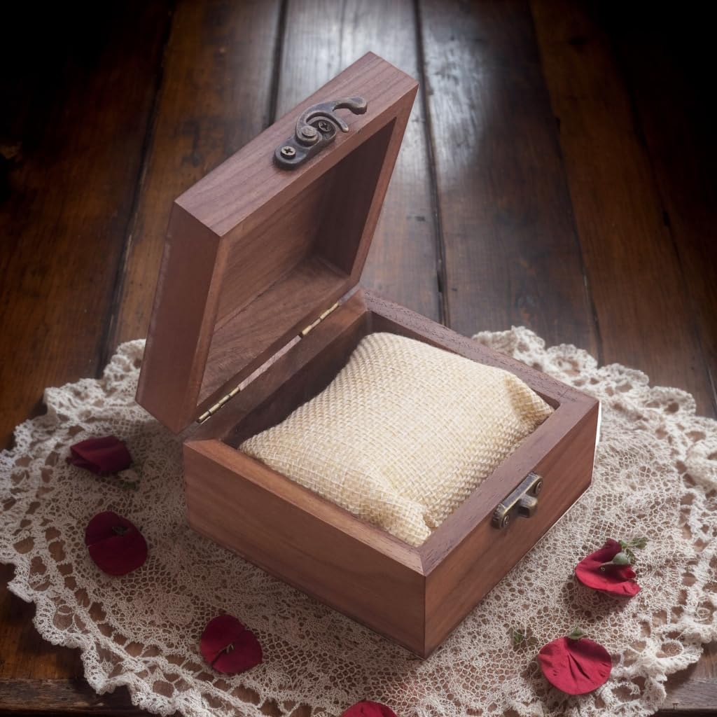 Handmade Walnut Wood Jewelry Box - Keepsake Storage for Necklaces, Rings & Watches - Perfect Gift for Women, Men & Crafters - Elegant Home Decor & Wedding Present