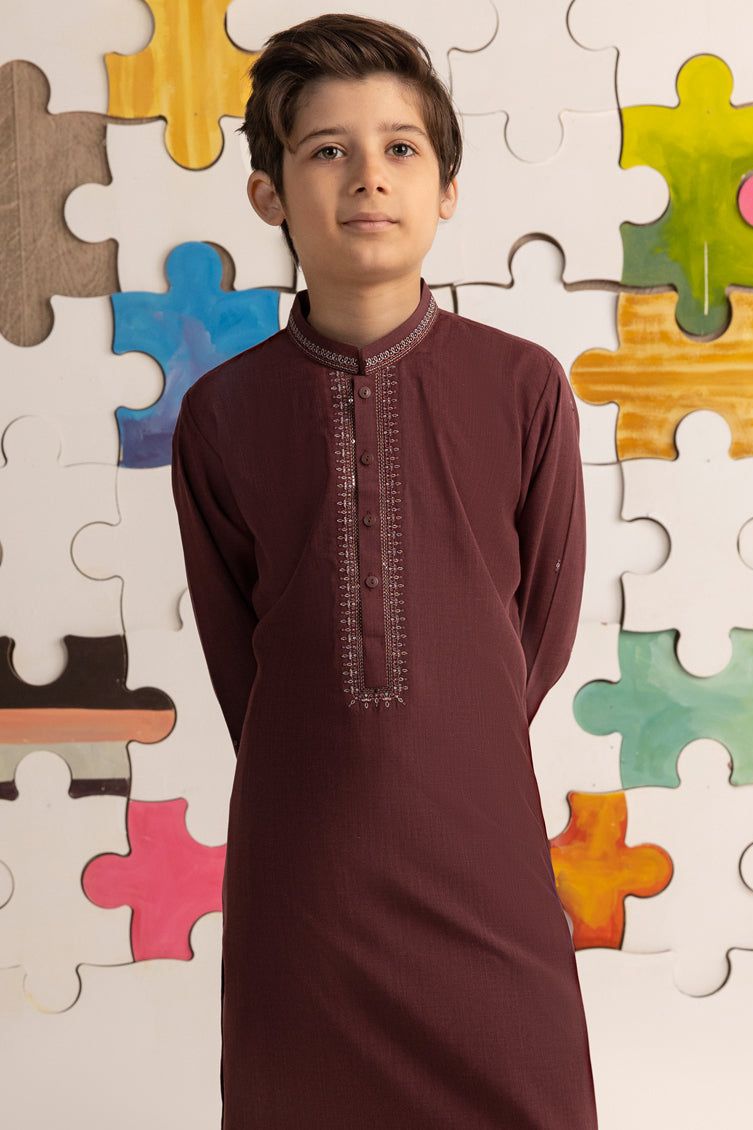 Premium Blended Red Shalwar Kameez by J. Junaid Jamshed - Elegant Pakistani Traditional Outfit for Weddings & Festivals