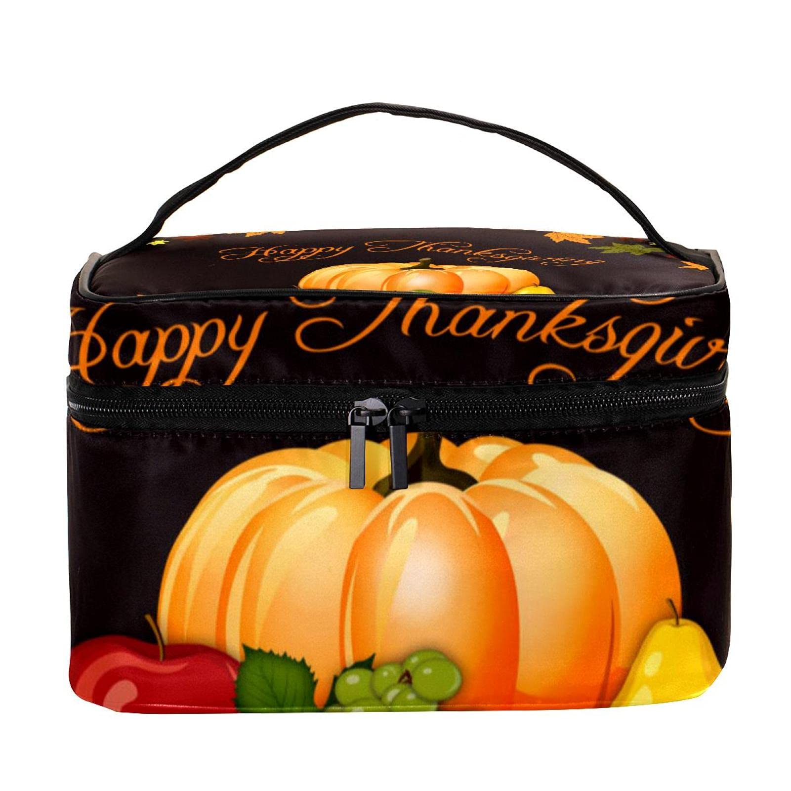 Pumpkin Makeup Bag Large Cosmetic Case for Women - Travel & Toiletry Organizer