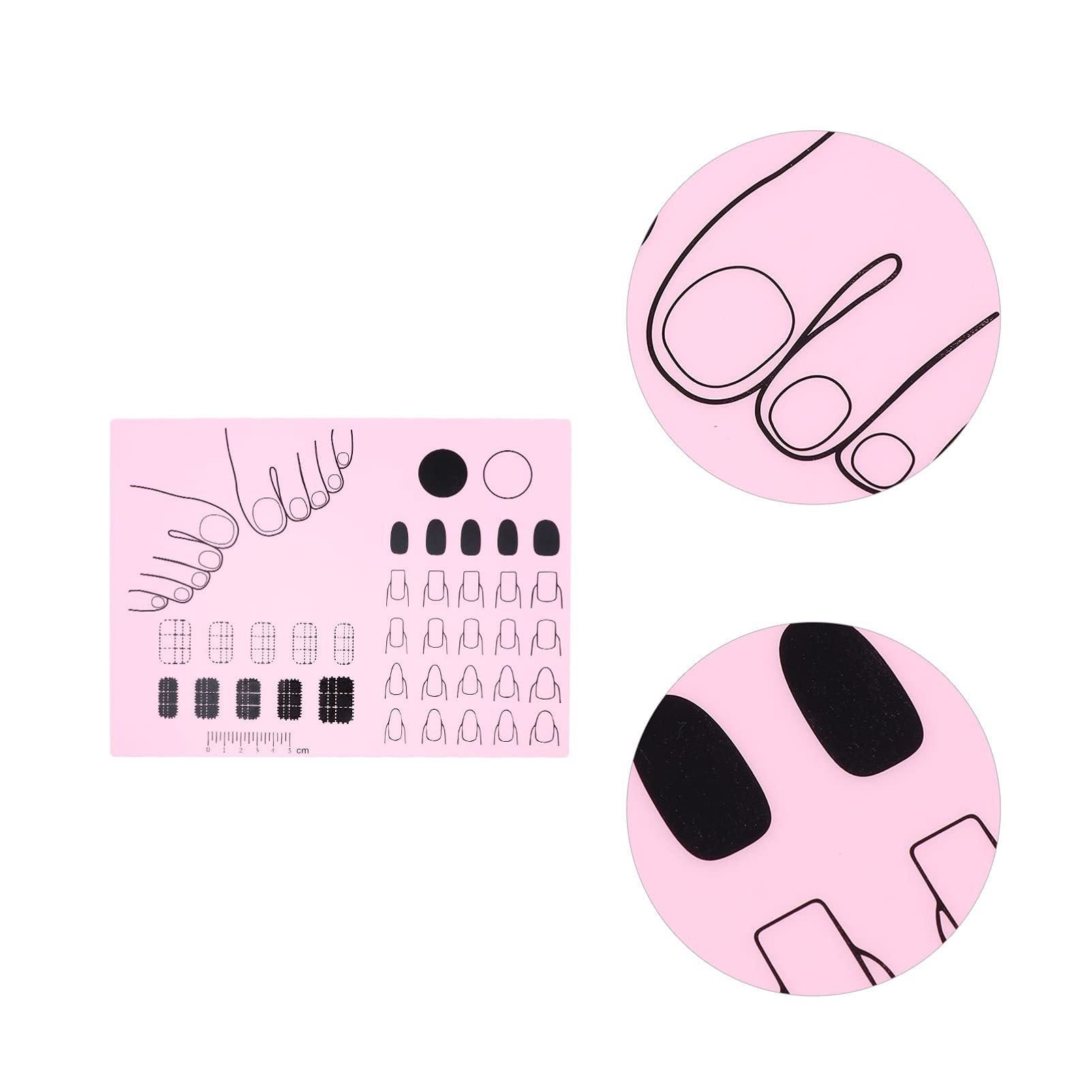 Silicone Manicure Practice Mat for Acrylic Nail Art - DIY Nail Art Tool with Gold Hair Stick & Chopstick Holder - Perfect for Salon, Home Manicure & Nail Art Training