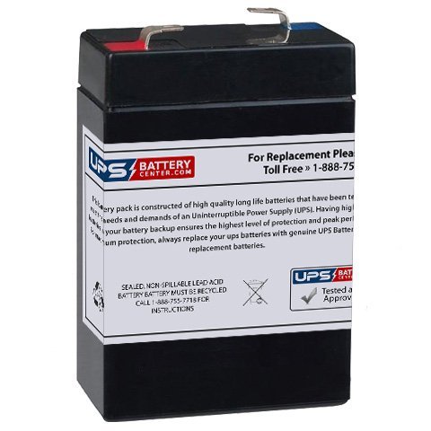 6V 2.8Ah Sealed Lead Acid (SLA) Battery with F1 Terminals - Replacement for Power Sonic PS-628 - Ideal for Security Systems, Emergency Lighting & Backup Power Applications