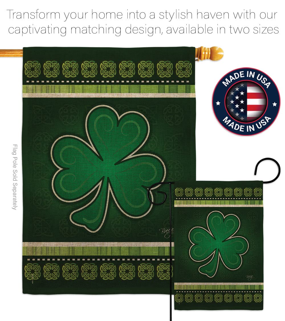 Shamrock Garden Flag Set - St Patrick's Day Decor for Yard & Home