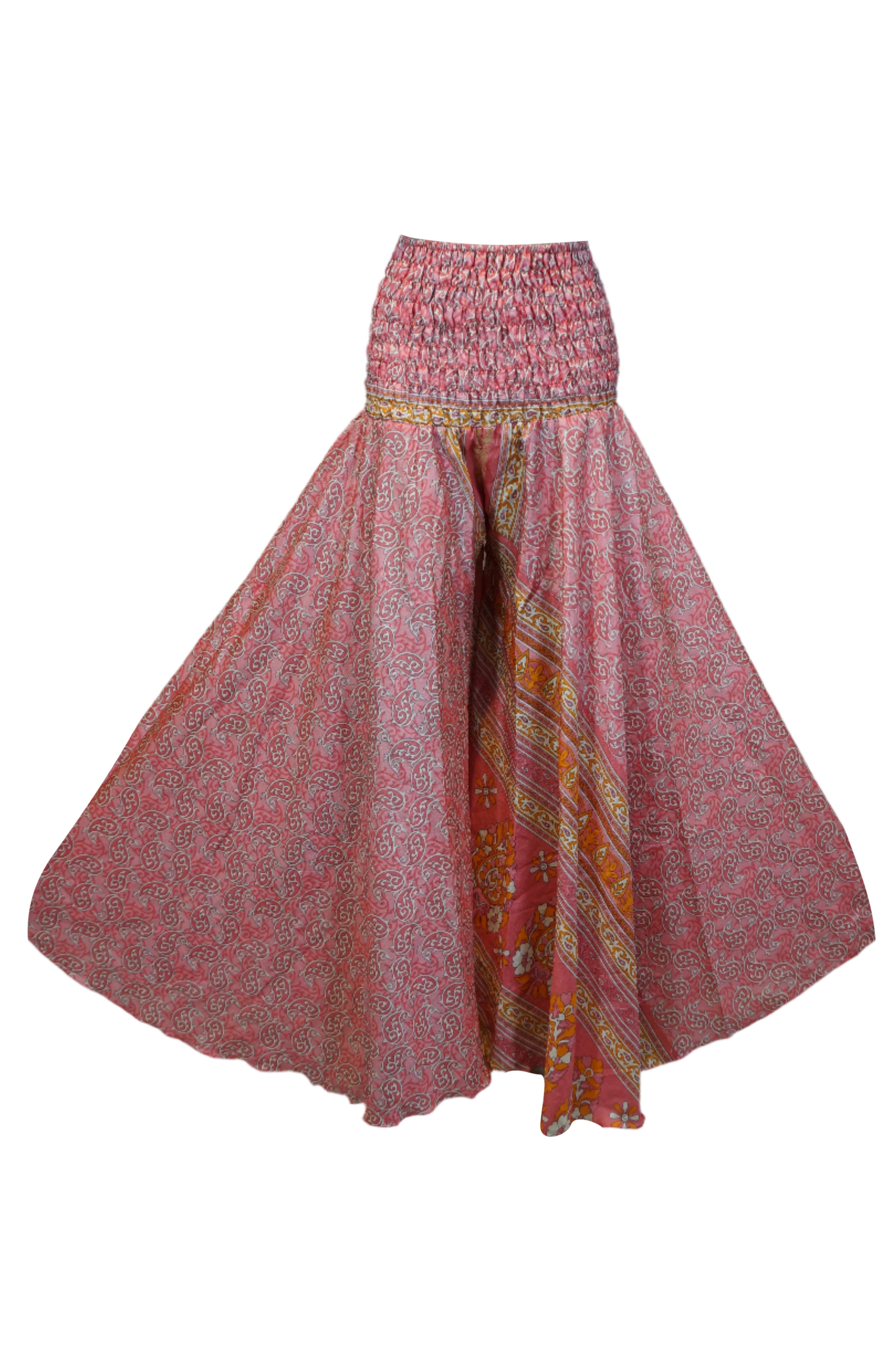 Handmade Boho Floral Palazzo Pants for Women - Soft Rouge Pink Wide Leg Lounge Pants with Elastic Waist | Perfect for Yoga, Beach Vacation & Summer Fashion Outfits