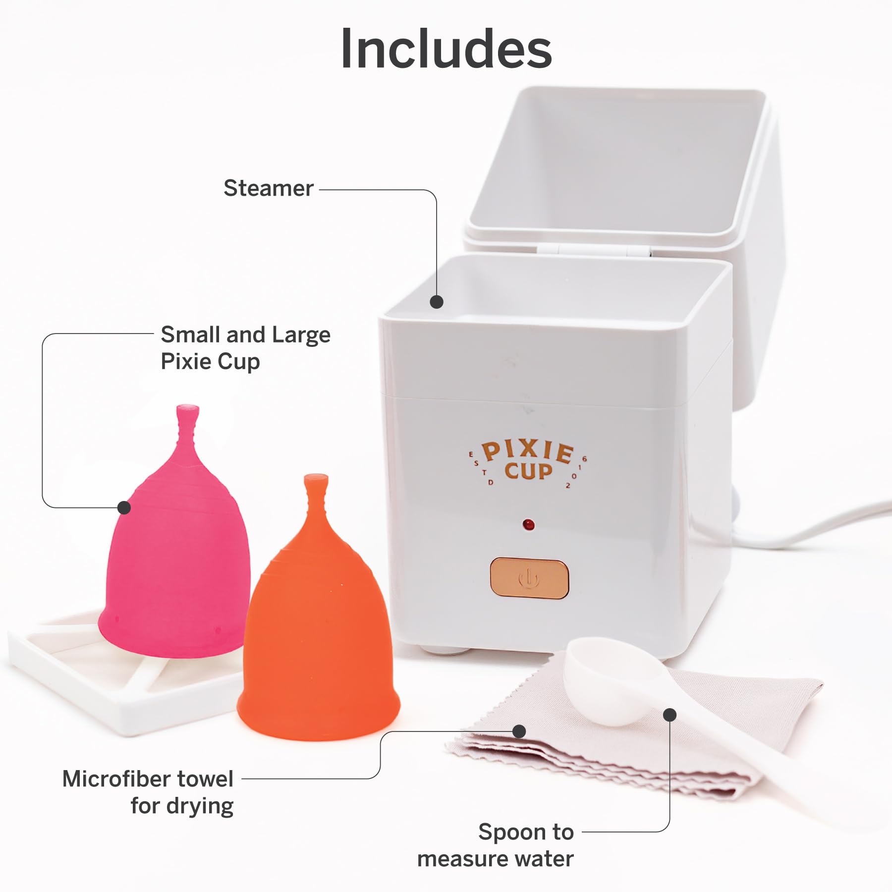 **Best Reusable Menstrual Cup with Sterilizer – Soft & Comfortable Period Cup for Women – 99.9% Germ-Killing Sanitizer Steamer – 3-Minute Cleaning – Compact Travel-Friendly Kit – Ideal for Home, Gym & Travel Use**