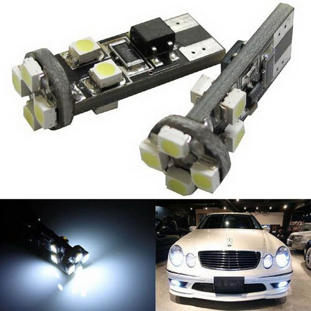 2 Pack White Error-Free W5W 2825 LED Bulbs for Audi Mercedes - Super Bright Parking Position Lights, Interior Dome, License Plate & Map Lights Replacement - Perfect for Night Driving & Enhanced Visibility