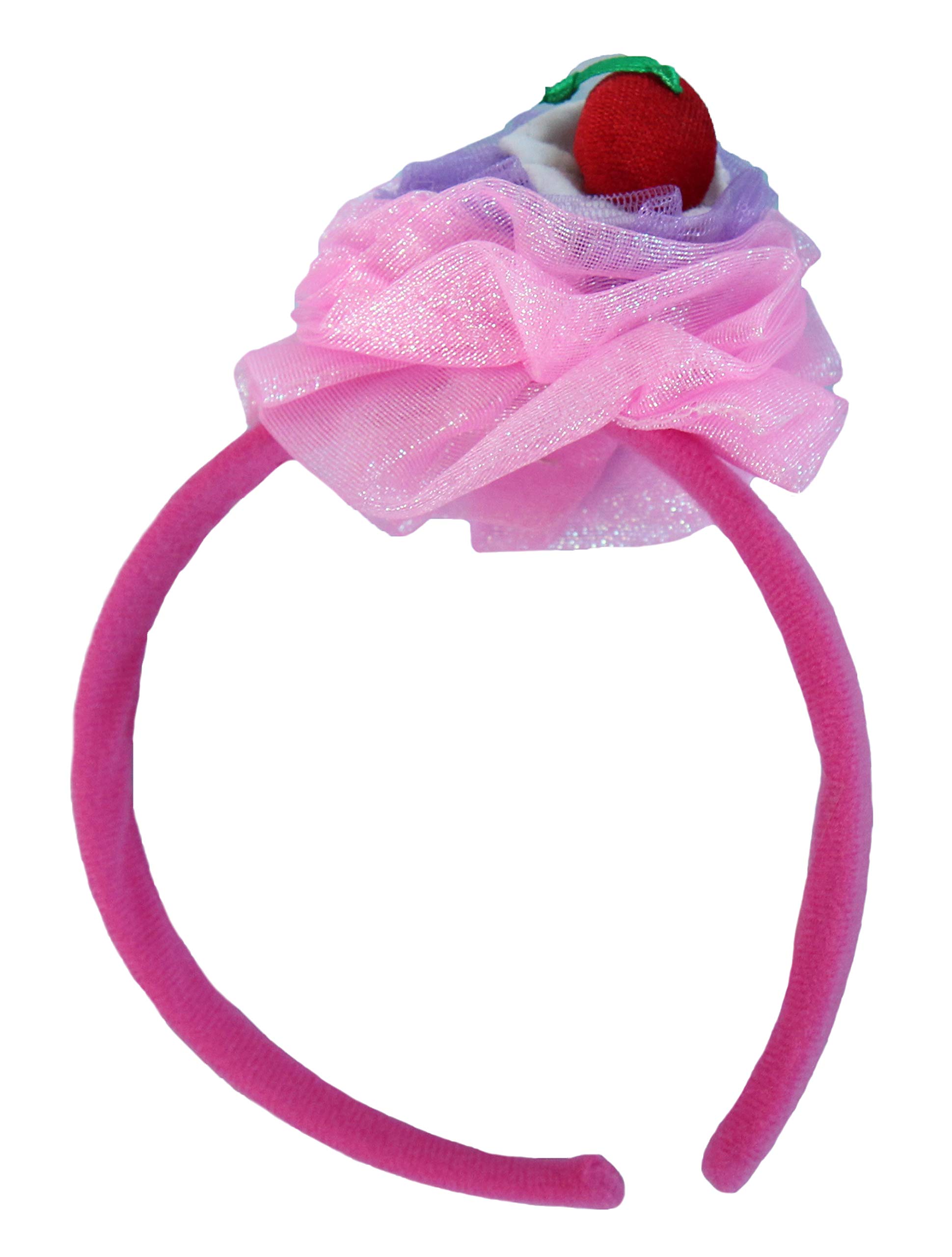 Pink Ribbon Cupcake Headband for Women - Cute Birthday Party Hair Accessories - Perfect for Baby Showers, Bridal Showers, and Themed Events