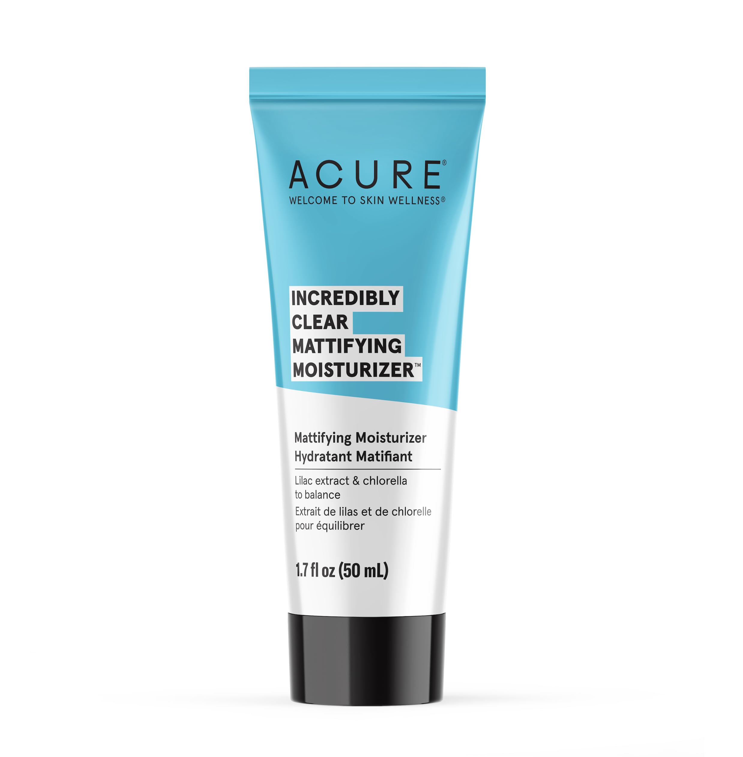 Acure Incredibly Clear Mattifying Face Moisturizer - Oil-Free Facial Cream with Lilac Extract & Chlorella for Skin Clarity, Smooth Texture & Pore Toning - Matte Finish Moisturizer for Oily & Combination Skin - 1.7 oz - Perfect for Daily Skincare Routine & Makeup Prep
