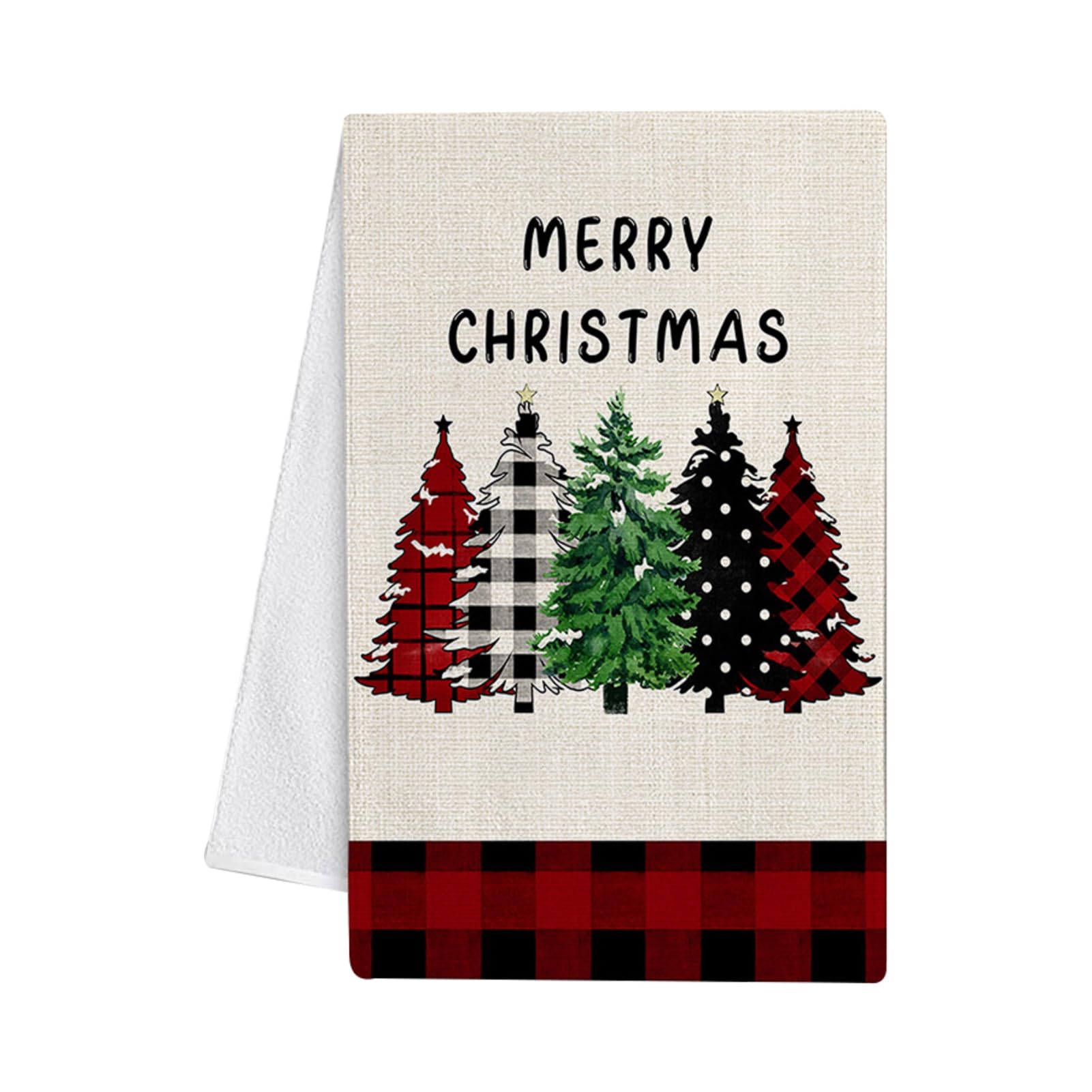 Premium Christmas Kitchen Towels - Ultra Absorbent Microfiber Dish Cloths for Washing Dishes | Cute Snowman & Truck Holiday Design | Merry Christmas Decorative Dish Towels for Home, Kitchen & Holiday Decor