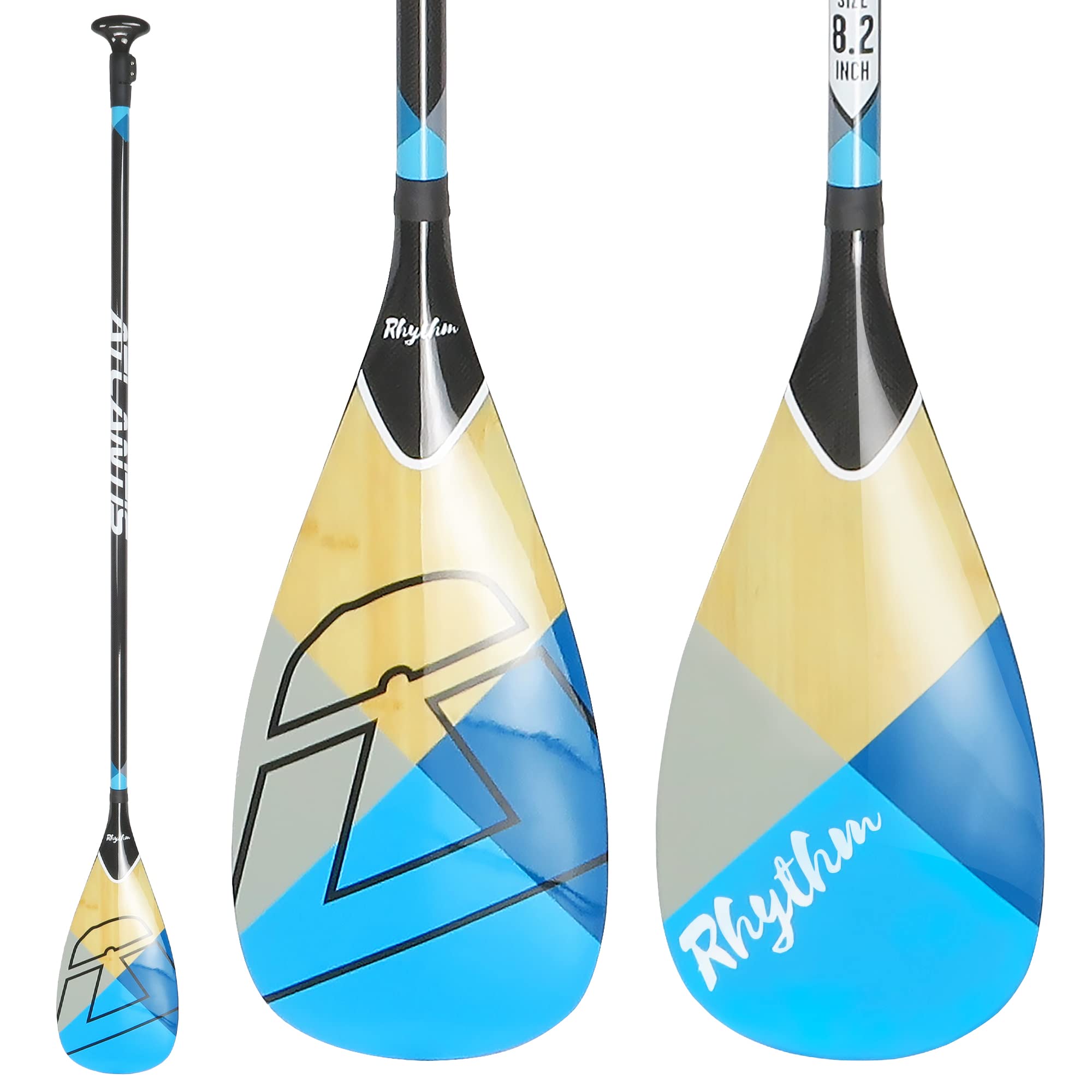 **AQUABONA SUP Paddle - 100% Carbon Fiber Adjustable Stand Up Paddle Board Paddle, Lightweight & Durable Floating Paddle for Kayaking, Surfing & Outdoor Water Sports**