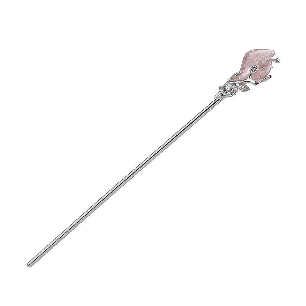 Vintage Chinese Hanfu Hair Stick - Silver Jade Crystal Hair Fork, Hair Chopsticks, Hairpin for Women - Elegant Hair Accessories for Weddings, Cosplay, and Traditional Chinese Fashion