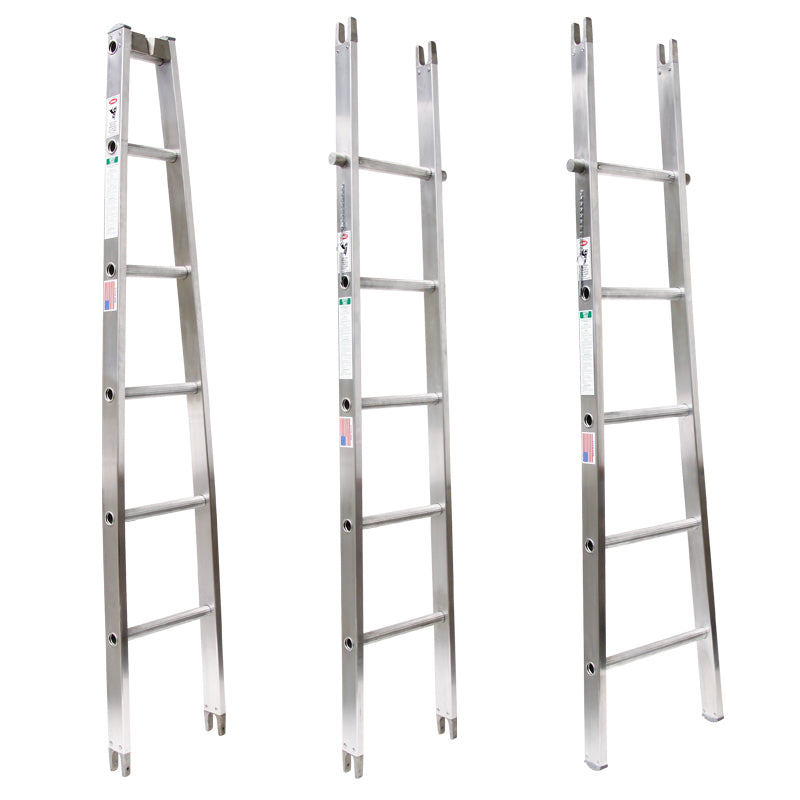 Lightweight Metallic Aluminum Sectional Ladders for Home & Construction - Adjustable Multi-Purpose Ladder for Roofing, Painting, and DIY Projects