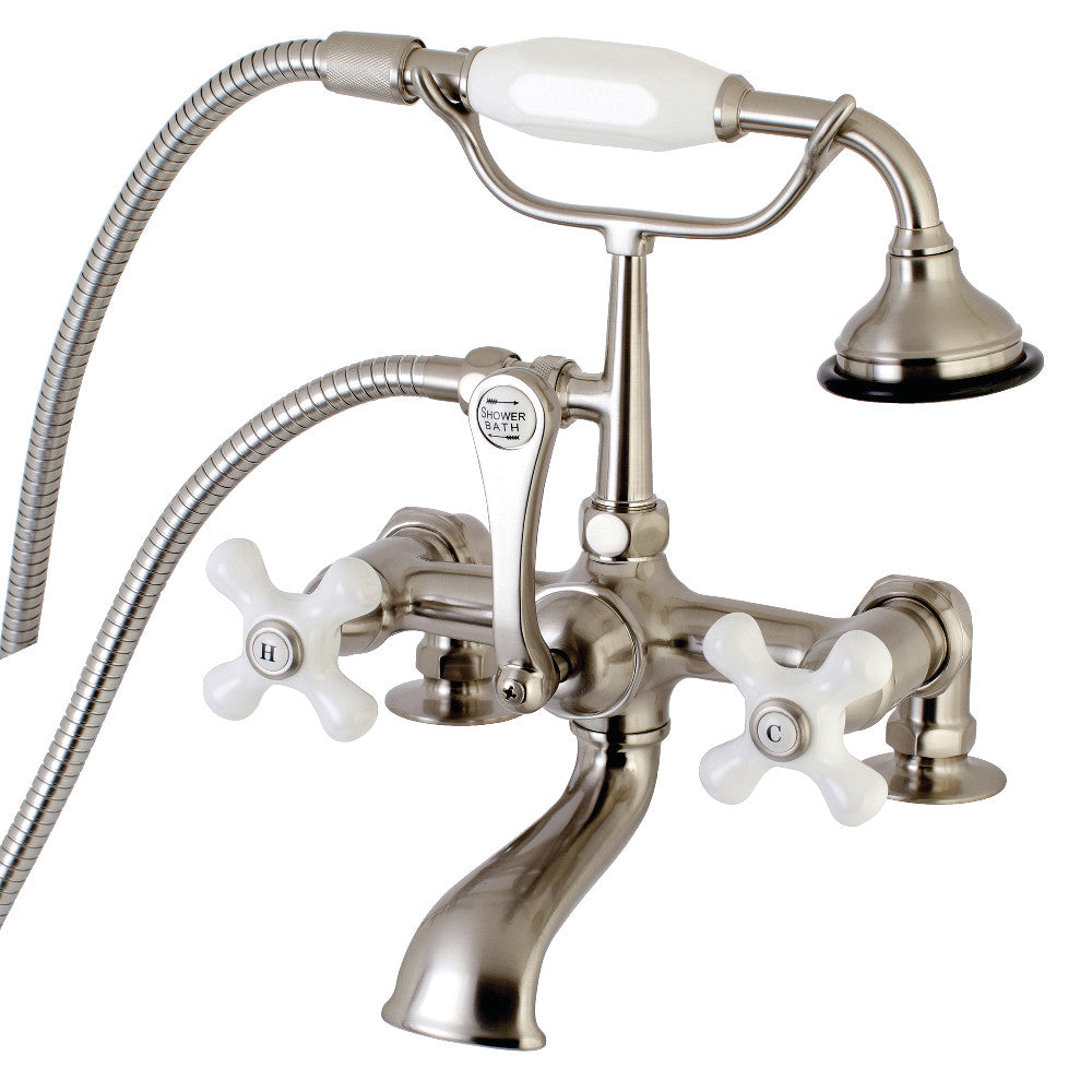 Vintage 7 Inch Bathroom Tub Faucet with Hand Shower - Aqua AE211T5 Antique Brass Finish for Classic & Modern Bathrooms | Perfect for Spa, Soaking Tubs & Shower Combinations