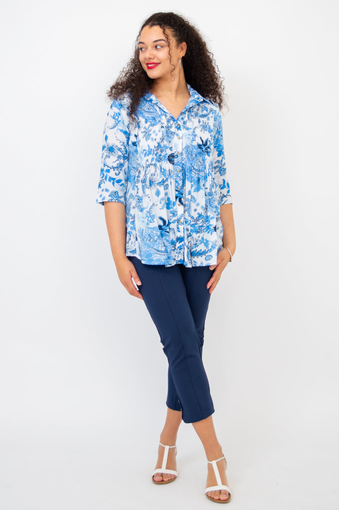 Crysiko Women's 3/4 Sleeve Blouse - Flowy Casual Tops for Work & Everyday Wear | Office Outfits & Weekend Style