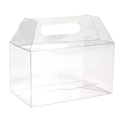 ClearBags Clear Gable Handle Box - 25 Count | 7” x 4” x 4” Plastic Gift Box with Secure Closure | Perfect for Wedding Favors, Party Gifts, Food Packaging & Cupcake Boxes | Great for Events, Retail Displays & DIY Craft Storage