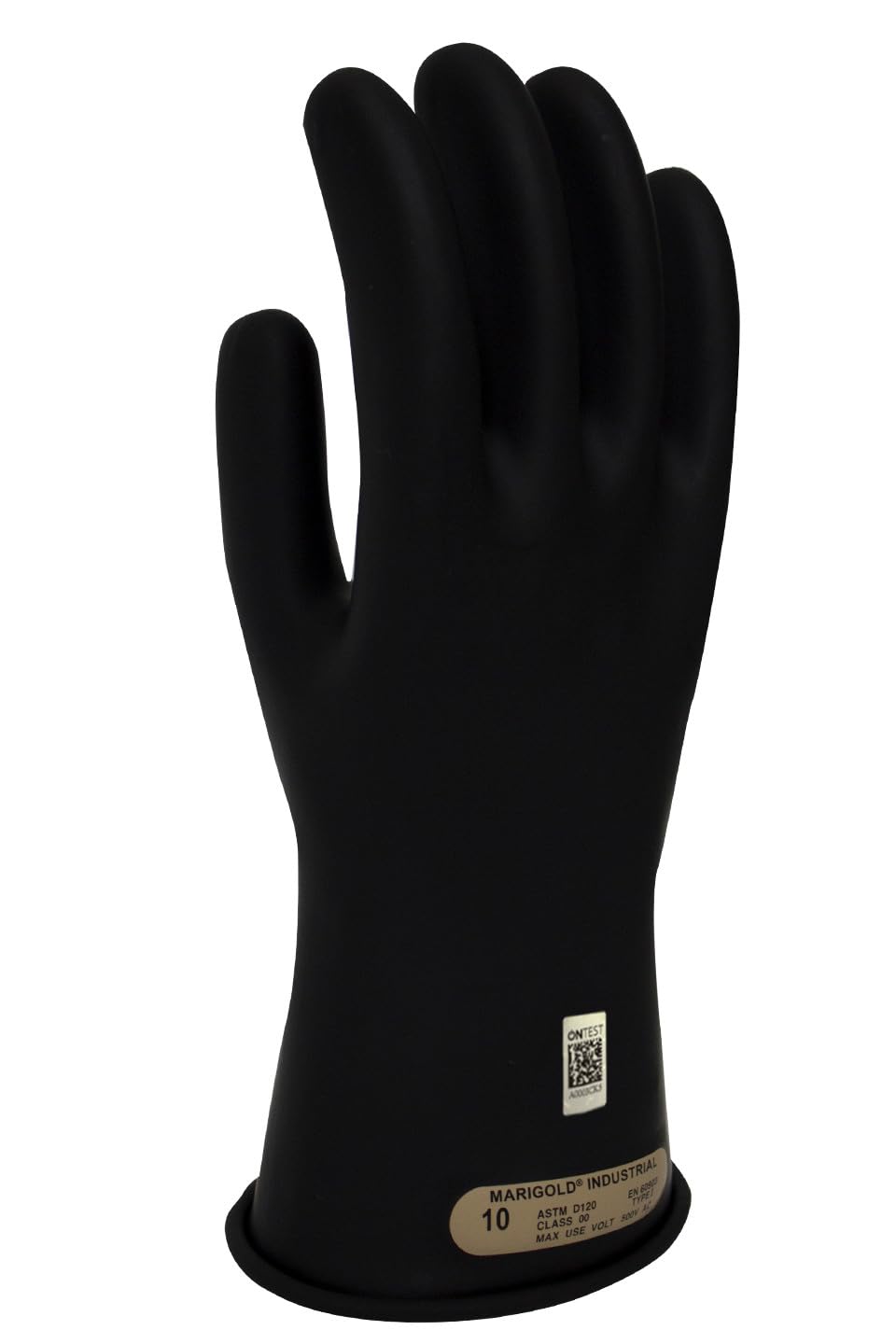 Class 00 Black Rubber Voltage Insulating Gloves - 500V AC/750V DC Maximum Use - GC00B12 - Ideal for Electrical Work, Lineman Safety & High Voltage Protection