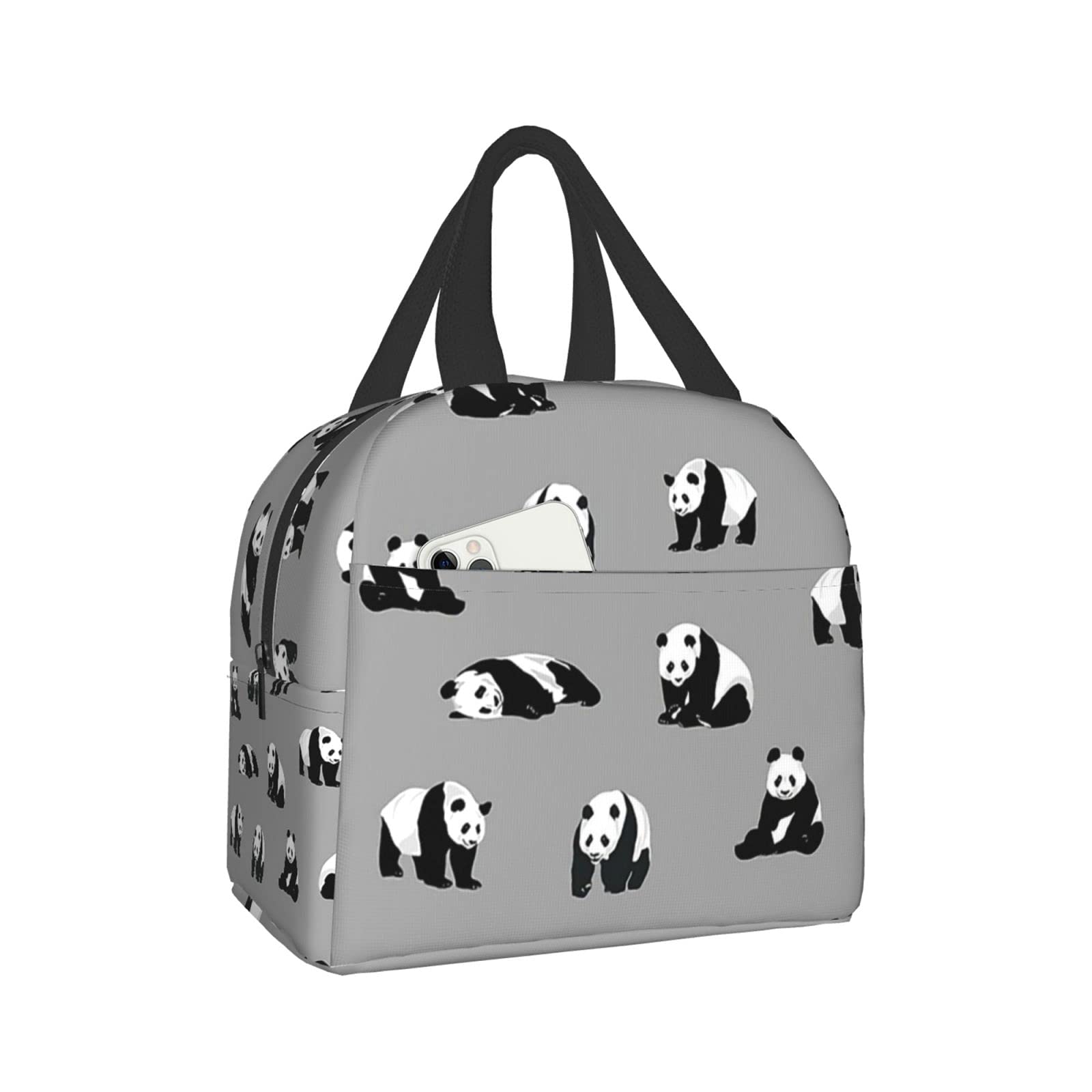 Insulated Panda Lunch Box - Durable Reusable Waterproof Picnic & Travel Bag for Men, Women, Girls & Boys | Perfect for School, Work, Camping & Outdoor Activities