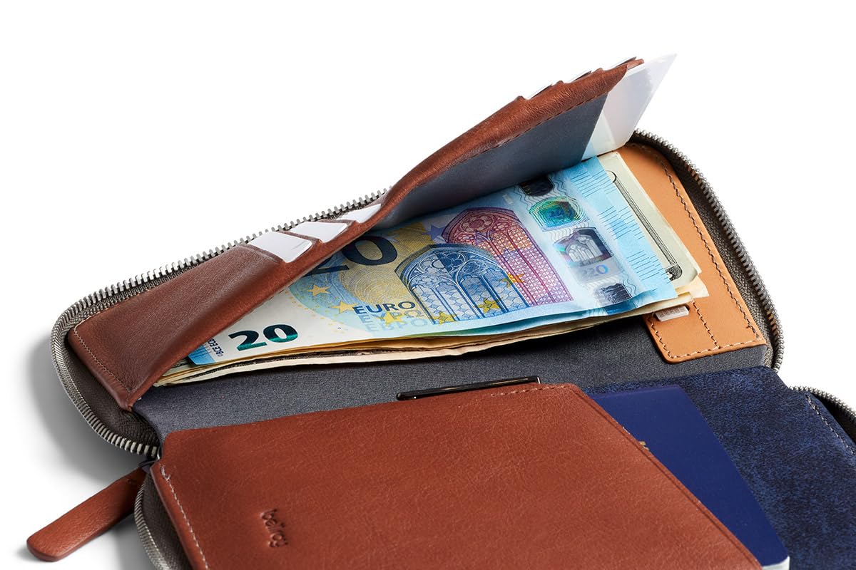 Bellroy Premium Leather Travel Folio – Second Edition in Ocean Blue | RFID Protection for Passport, Cards & Cash | Perfect for Business Trips & International Travel