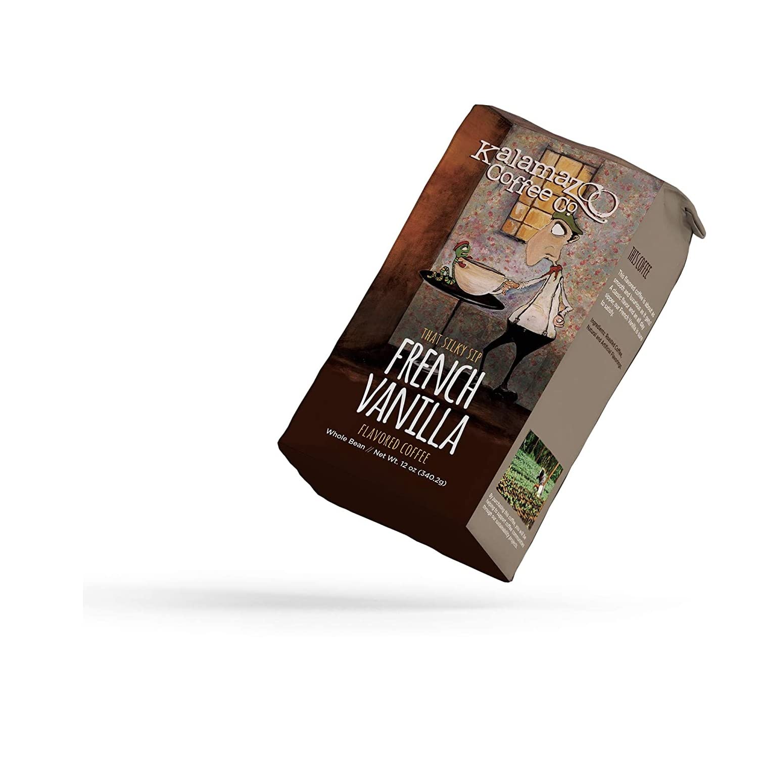 Kalamazoo Coffee Company French Vanilla Ground Coffee - Silky Smooth Flavored Coffee | 12oz Bag (1 Pack) | Perfect for Morning Brews, Office Coffee Breaks & Cozy Evenings