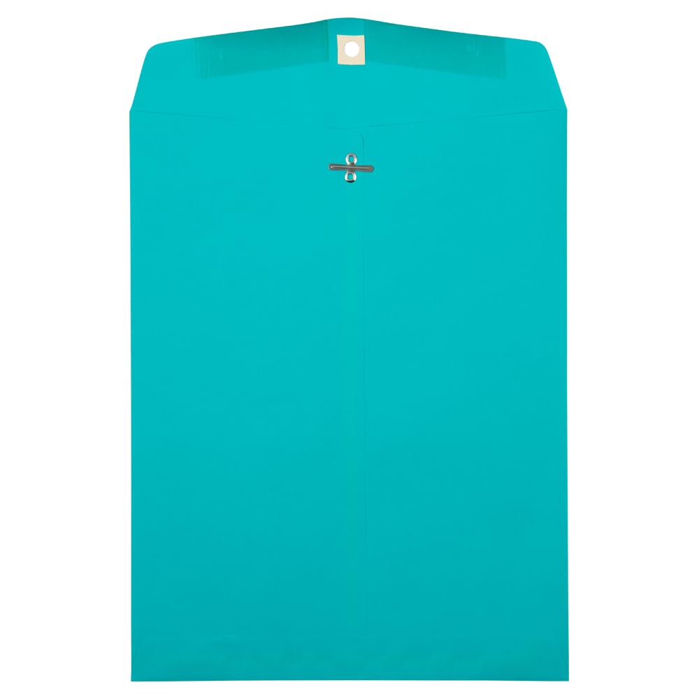 JAM PAPER 10 x 13 Inch Colored Clasp Envelopes - Bulk 500 Pack, Sea Blue Recycled Paper - Perfect for Business Mail, Wedding Invitations & Office Documents