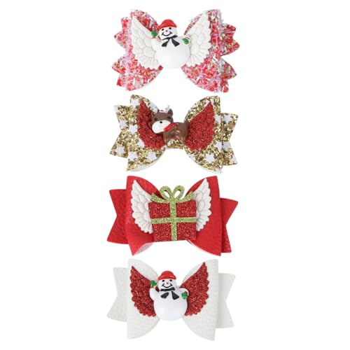 FOMIYES 8 Pcs Kids Christmas Hair Clips Set - Sparkling Tiara, Sequin Bows & Alligator Clips for Girls Holiday Party Hair Accessories | Perfect for Christmas, Birthday, Pageant & Special Occasions