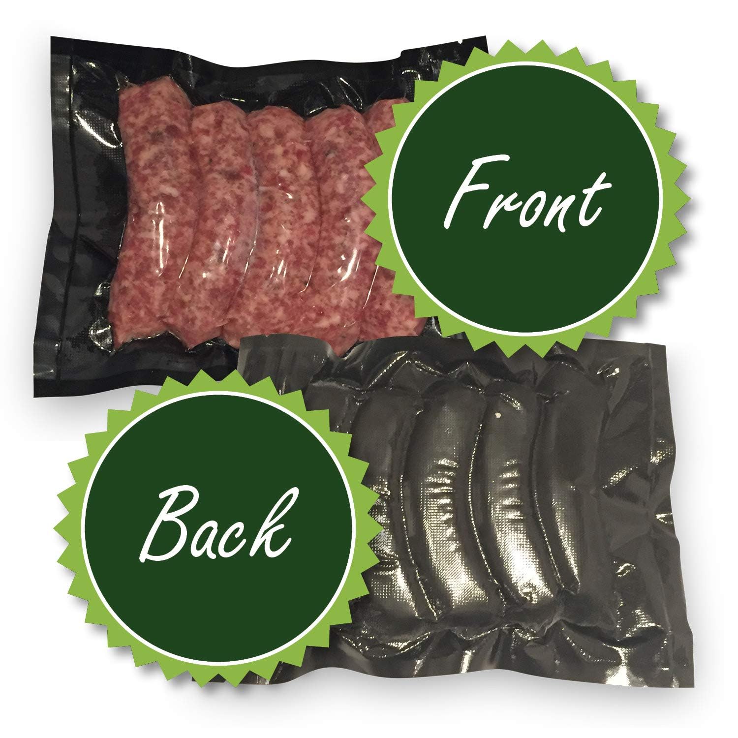 8X50 Black & Clear Vacuum Sealer Bags Roll - Heavy Duty Commercial Grade Food Storage Bags for Sous Vide, Freezer & Meal Prep - Odor Resistant, Smell Proof & Light Protection - Ideal for Home Kitchen, Restaurants & Food Preservation