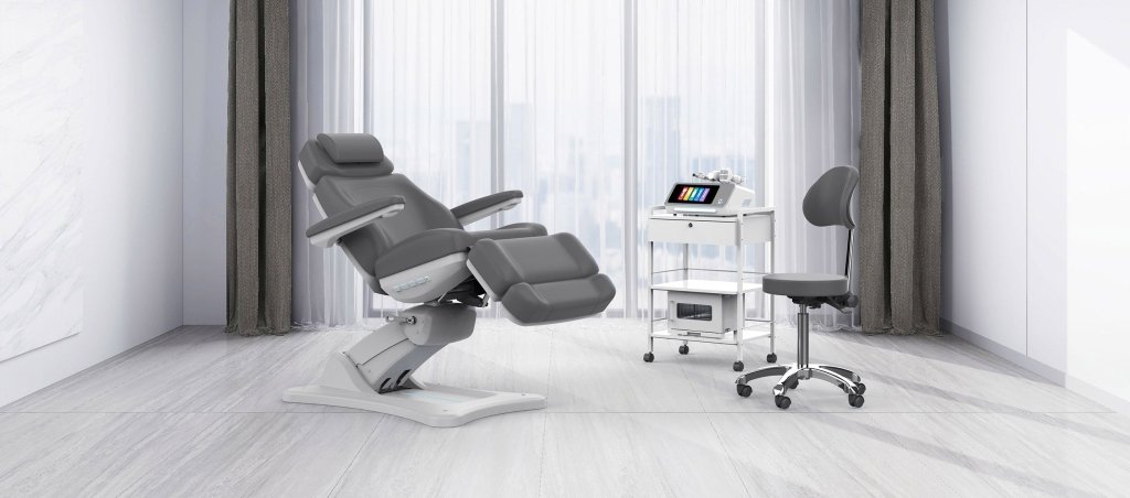 SilverFox 2246BN Electric 4-Motor Beauty Bed with Hand Remote & Position Memory - Professional Esthetician Massage Table for Spa, Salon, and Skin Care Treatments
