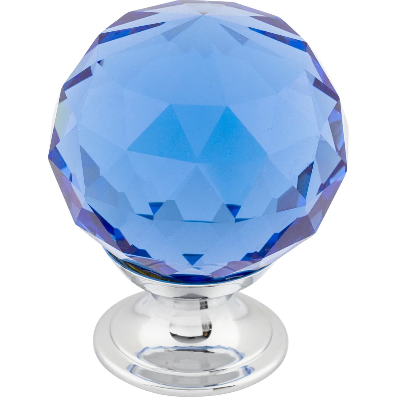TK124PC Crystal Cabinet Knob - Chrome Finish for Kitchen & Bathroom Hardware - Elegant Drawer Pulls for Modern Home Decor