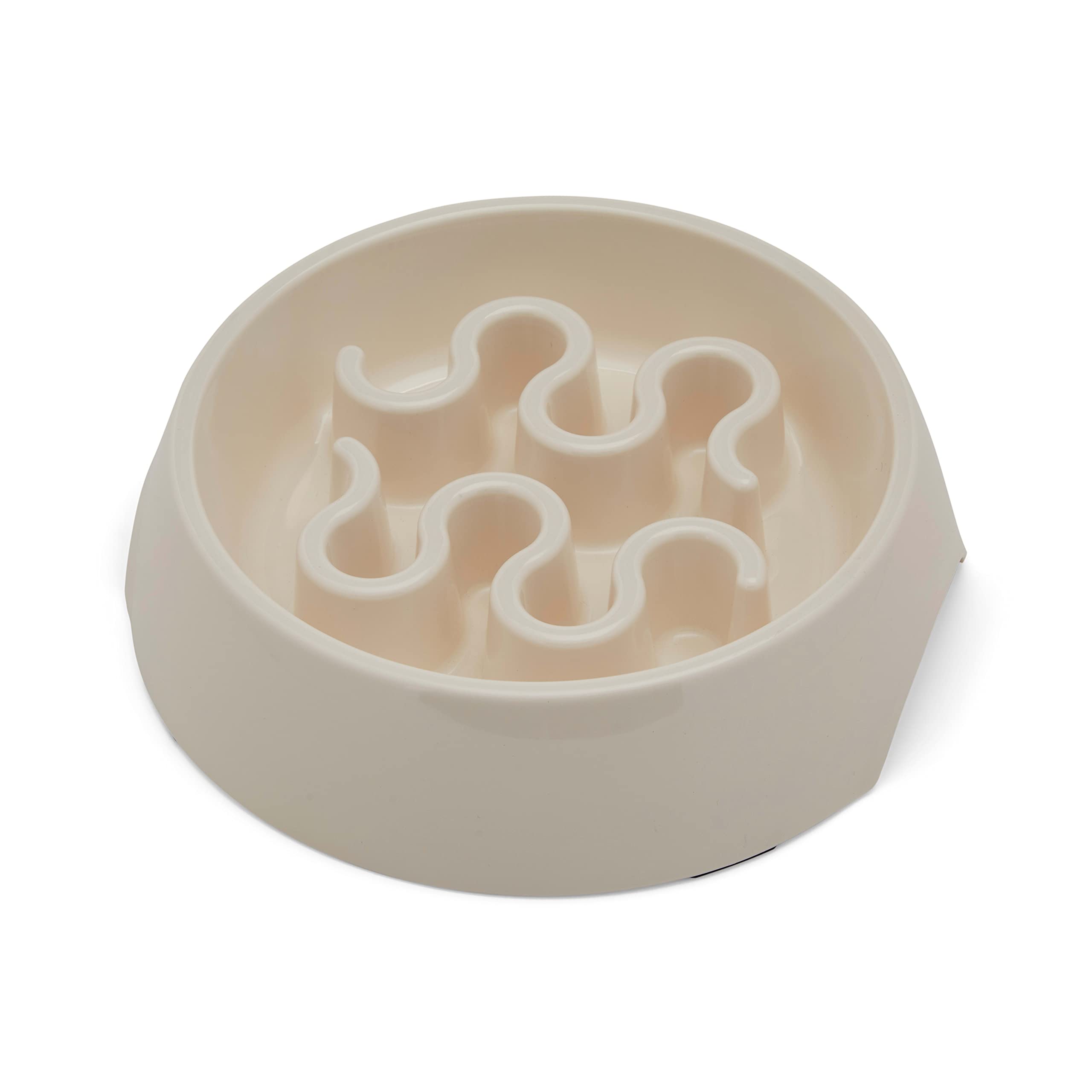 EveryYay Slow Feeder Dog Bowl - 2.5 Cup Capacity - Anti-Gulping White Pet Dish for Fast Eaters - Perfect for Mealtime Enrichment & Digestion Aid