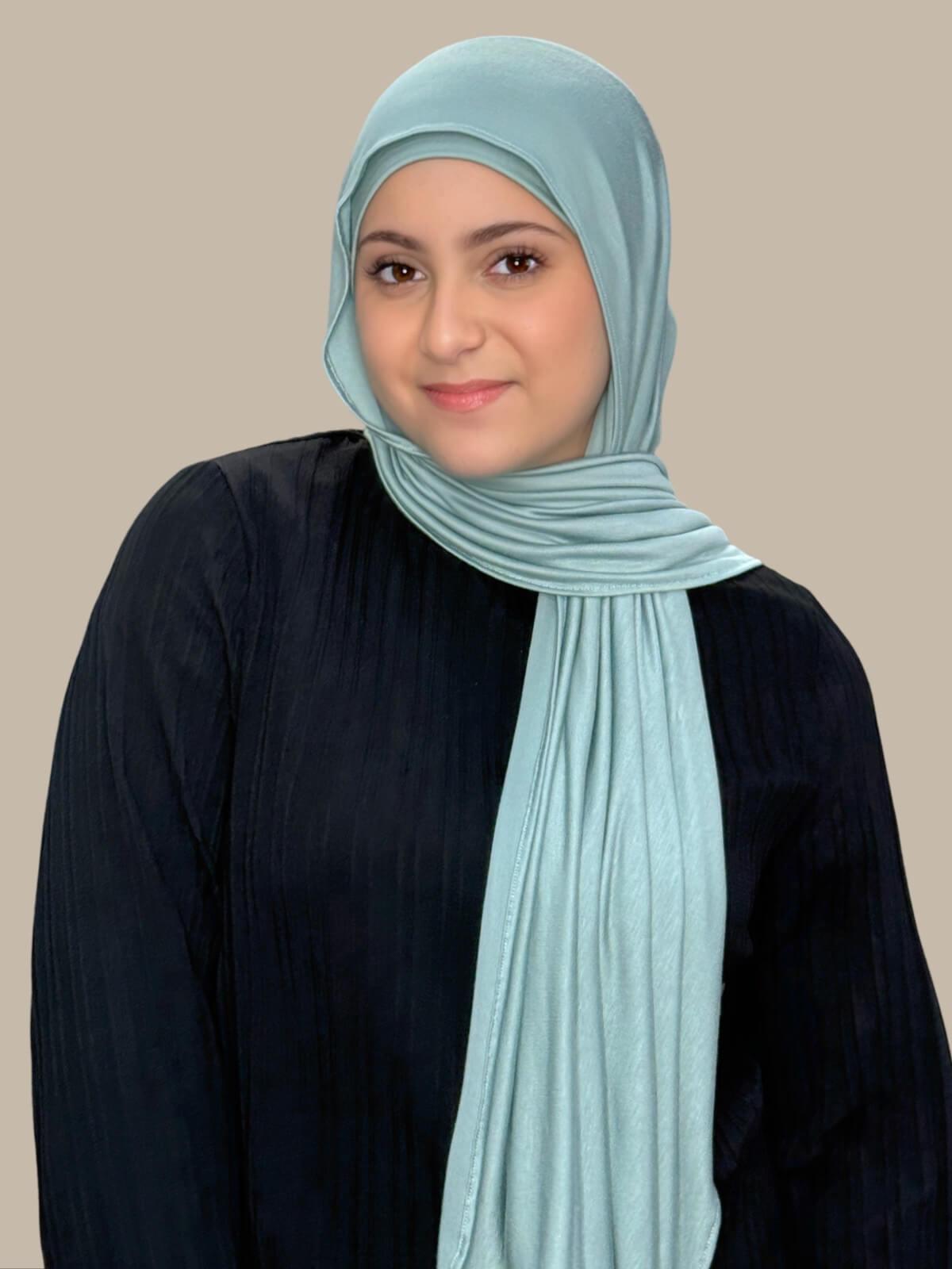 Modish Girl Premium Jersey Hijab Pale Cyan - Soft & Breathable Muslim Headscarf for Women - Perfect for Daily Wear, Work, and Special Occasions