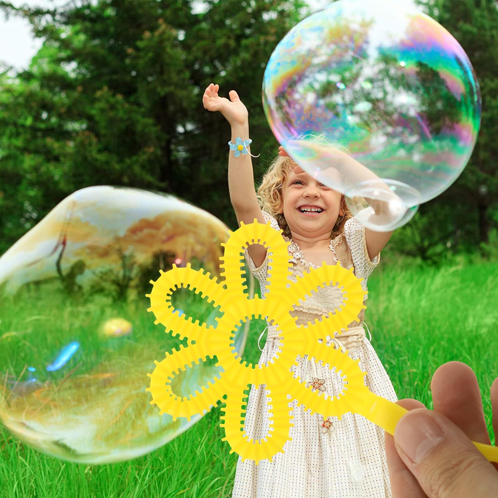 Kisangel 26pcs Giant Bubble Wands Set with Tray - Fun Bubble Makers for Kids, Summer Outdoor Party Favors, Birthday Gifts - Perfect for Backyard Play, Beach Activities, and Garden Parties