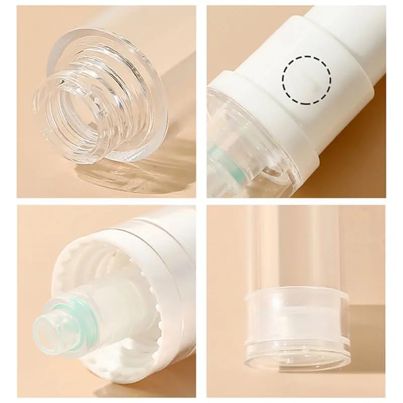 ATHA 10ml Plastic Travel Empty Bottles for Liquid Foundation, Body Lotion & Eye Cream - Portable Cosmetic Refill Containers with Vacuum Pump (2 Pack, Multicolor) - Perfect for Makeup Touch-Ups, Skincare On-The-Go & Gym Essentials