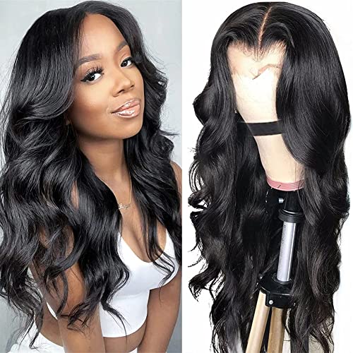 Ziemlian 18 Inch Lace Front Wigs - Body Wave Human Hair Wig with Pre-Plucked Hairline & 4x4 Lace Closure for Women | Natural Look for Daily Wear, Parties & Special Occasions