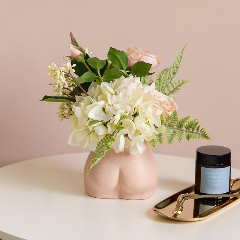 Handmade Ceramic Vases for Home Decor - Unique Body Art Design Flower Vases for Living Room, Bedroom & Wedding Centerpieces