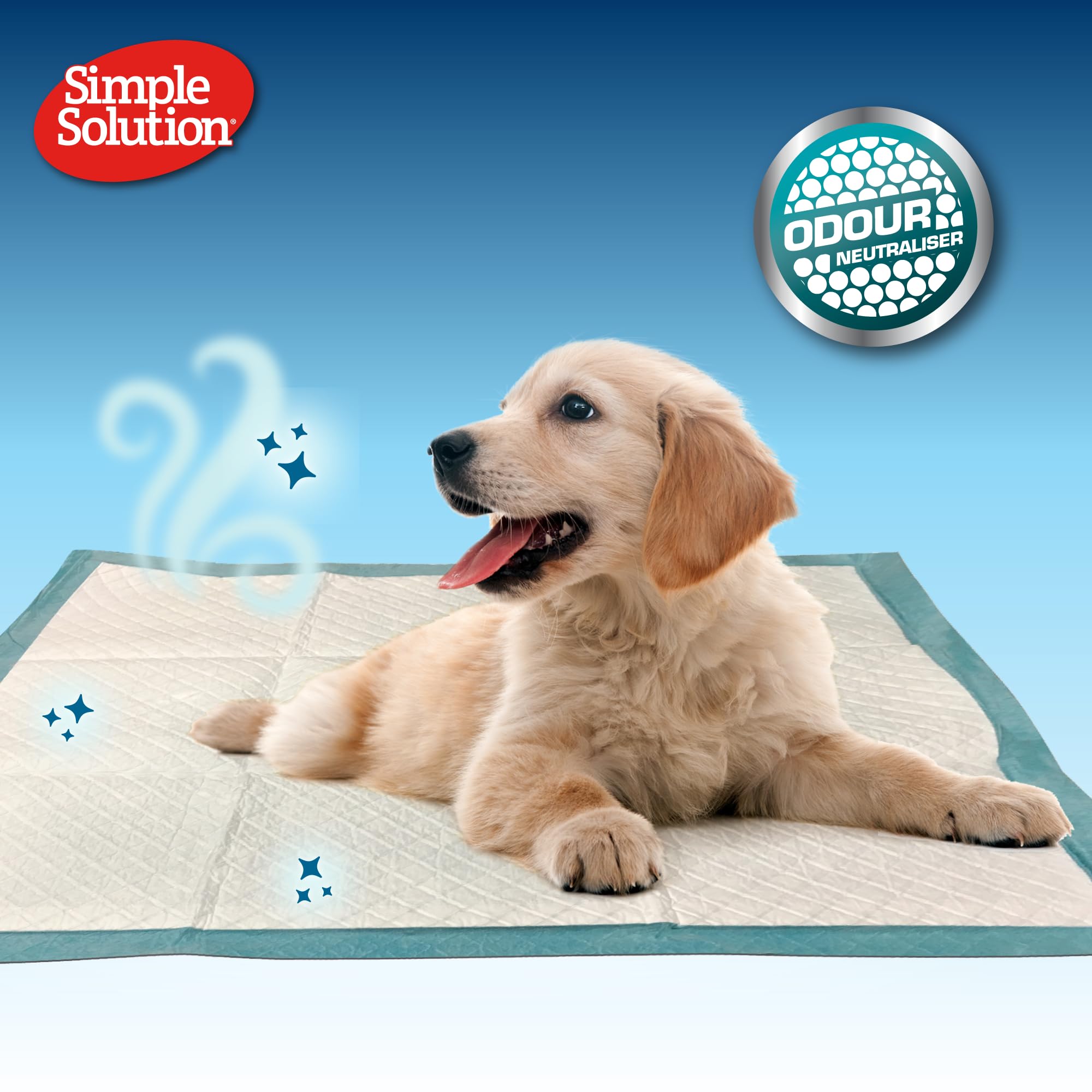 Simple Solution Absorbent Premium Dog & Puppy Training Pads - 100 Count, Leak Proof Pet Pee Pads for Indoor Potty Training, Crate & Housebreaking - Great for Puppies, Senior Dogs & Pet Owners