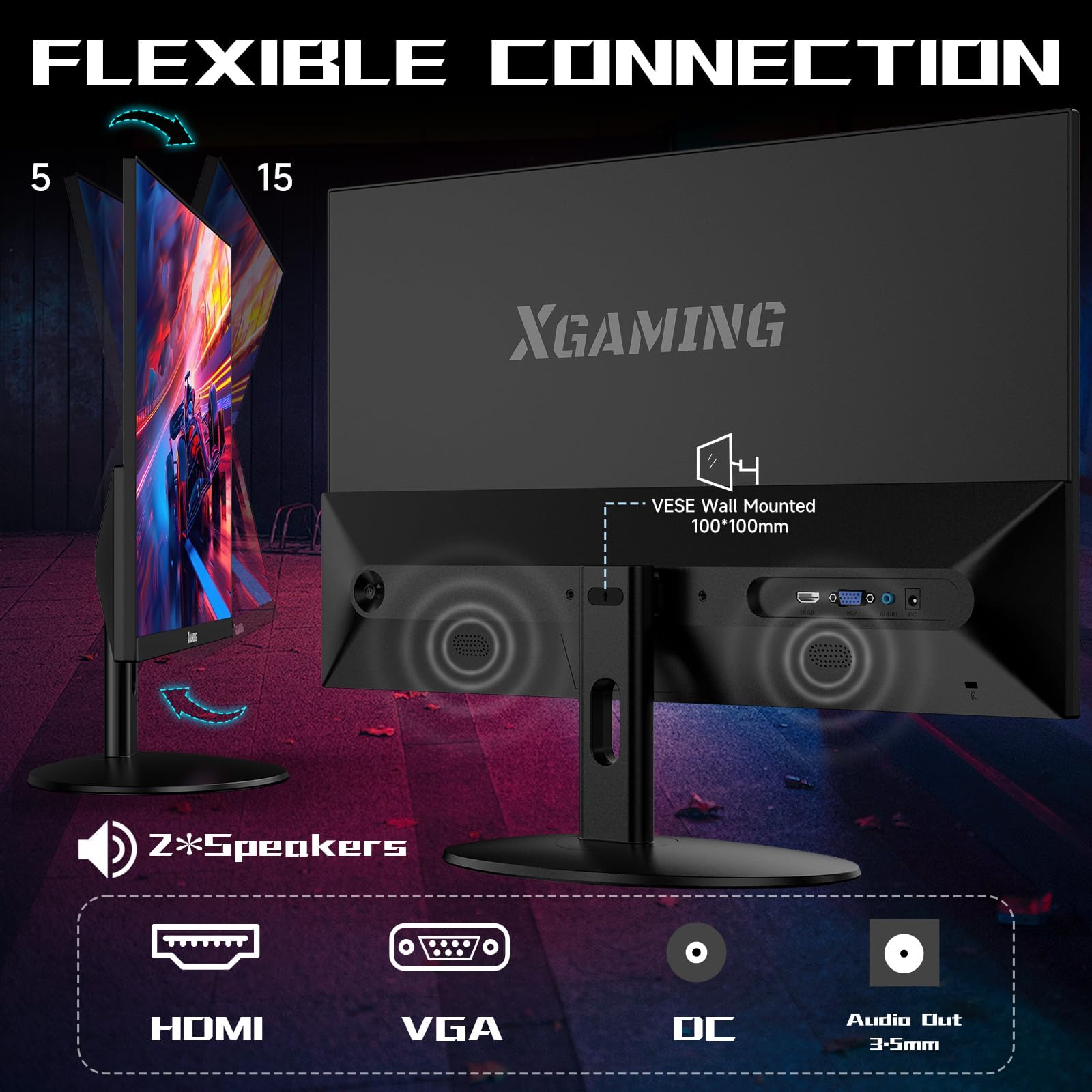 27 Inch Gaming Monitor - 1080P FHD Ultra Thin Frameless Display, 100Hz Refresh Rate, 99% sRGB, Low Blue Light, HDMI/VGA Ports, VESA Mount Compatible, Built-in Dual Speakers, Tilt Adjustable - Perfect for PC Gaming, Home Office & Entertainment Setup