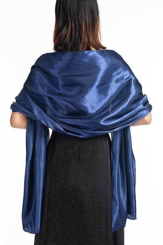 Elegant Elastic Satin Shawl Wrap - Soft Stretchy Fashion Scarf for Women - Perfect for Weddings, Parties & Evening Events