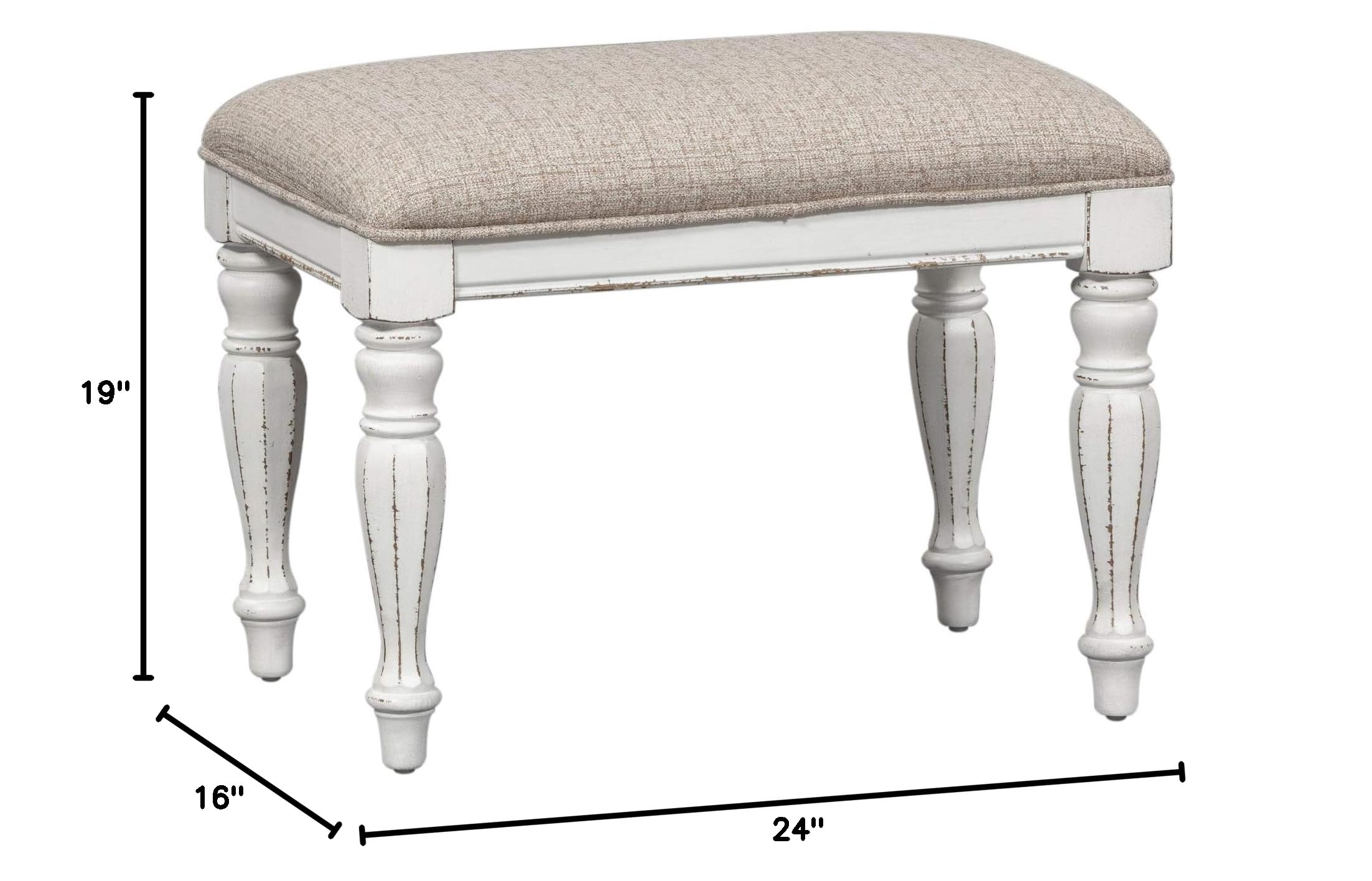 Magnolia Manor Accent Bench by Liberty Furniture - Stylish Upholstered Entryway Bench for Hallway, Bedroom or Living Room Decor