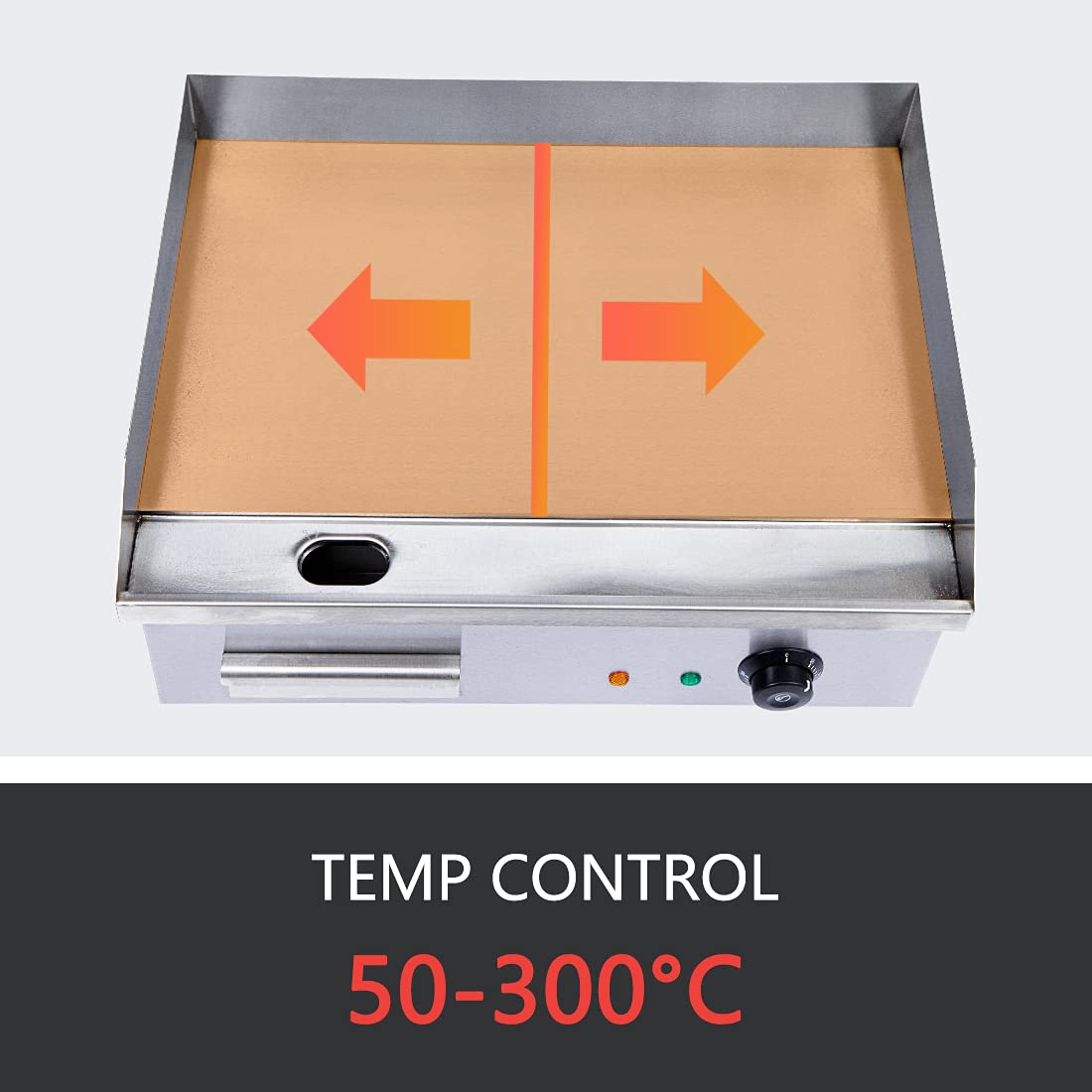 TBVECHI Electric Teppanyaki Grill - Commercial Flat Top Griddle with Thermostatic Control - Countertop BBQ Grill for Steak, Seafood & Pancakes - Perfect for Restaurants, Food Trucks & Home Cooking