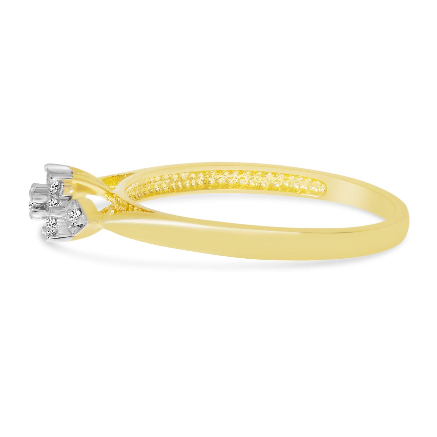 10K Yellow Gold Diamond Cluster Ring for Women - Elegant Wedding, Engagement & Anniversary Jewelry Gift - Perfect for Special Occasions & Everyday Wear