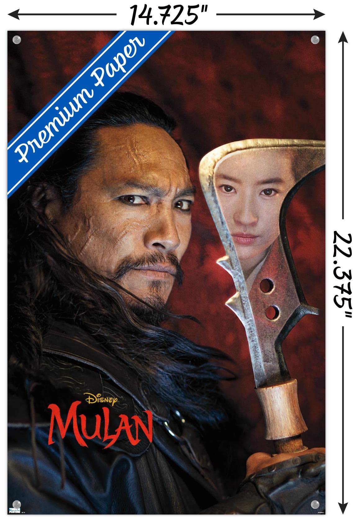 Disney Mulan Bori Khan Wall Poster with Push Pins - Premium Movie Decor for Bedroom, Living Room & Office